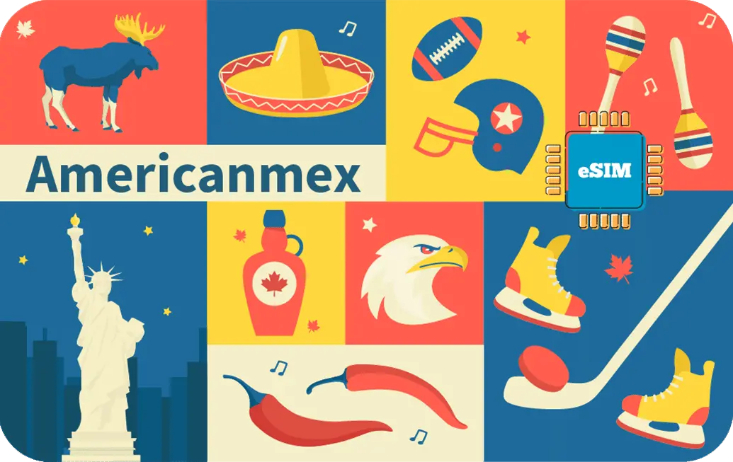 North America eSIM Americanmex Prepaid 1 GB - 7 Days