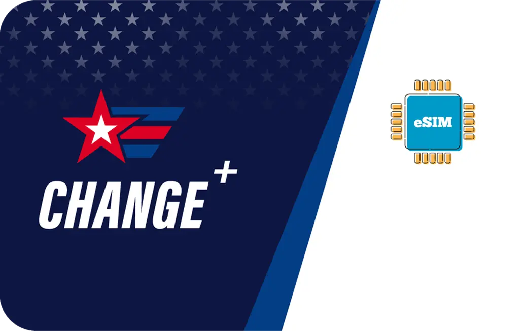 United States eSIM Change+ Prepaid 1 GB - 10 SMS - 20 Mins - 7 Days
