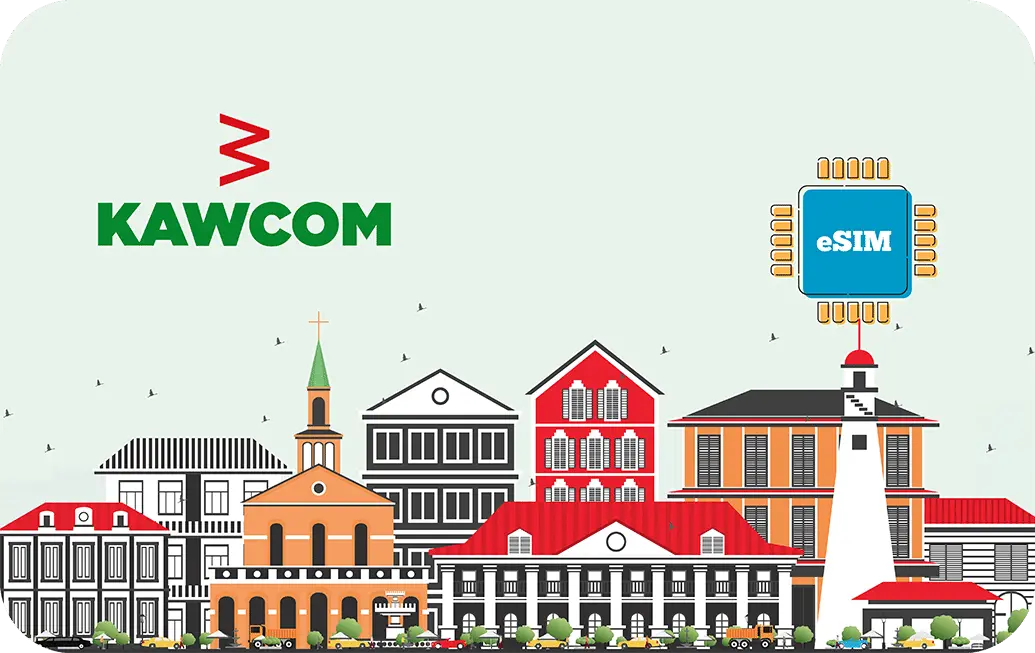French Guiana eSIM KAWCOM Prepaid 1 GB - 7 Days