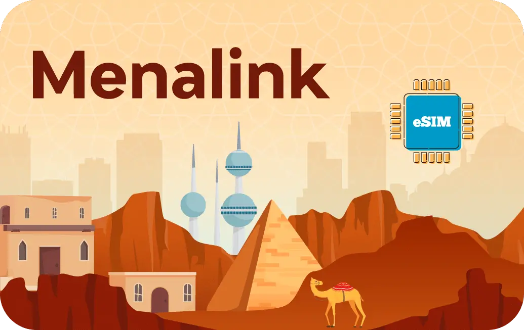 Middle East and North Africa eSIM Menalink Prepaid 1 GB - 7 Days
